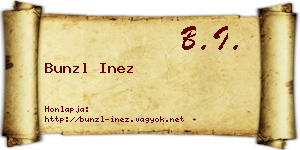 Bunzl Inez névjegykártya